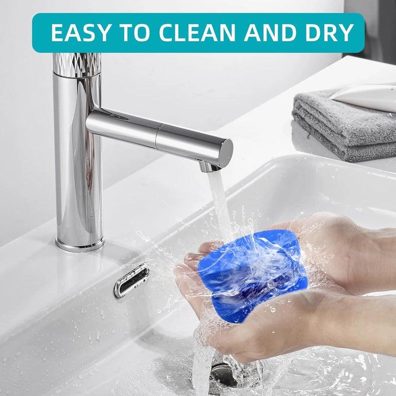 Pretwad 4PCS Double-Side Round Paint Sponge Applicators - 3.1 Inch Blue Round Detail Sponges Painting Sponges for Acrylic Oil Watercolor Art & Car Waxing Kitchen Cleaning - Image 4